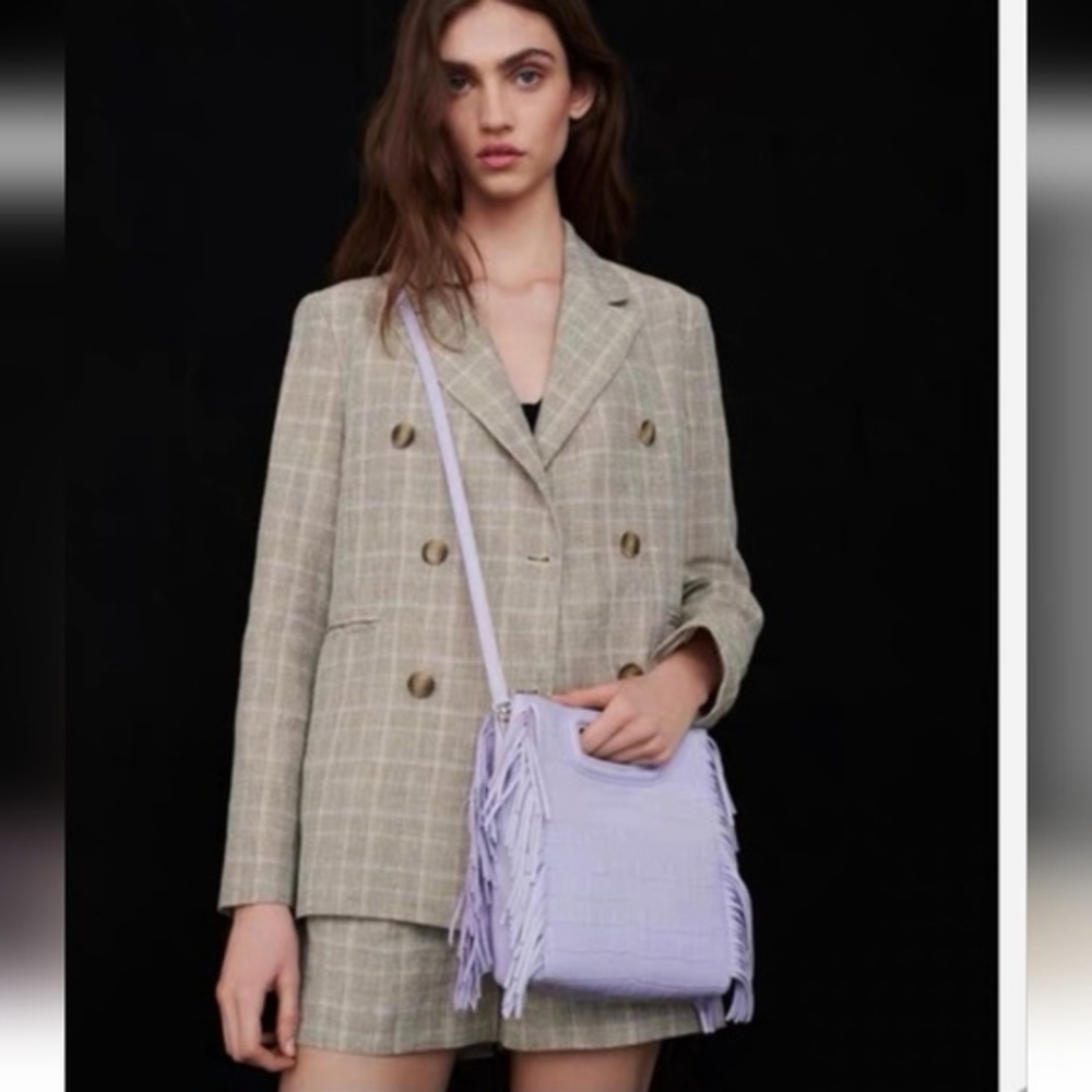 New Maje Lavender Fringe Bag